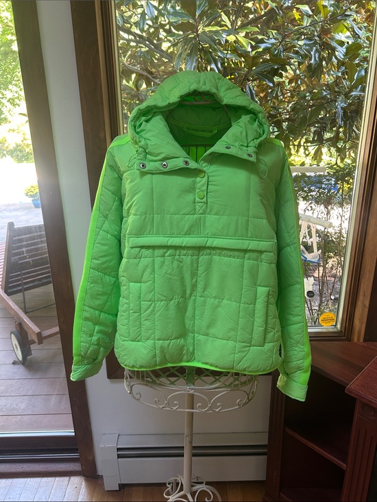 FP Movement by Free People Jackets & Blazers - Neon Green Quilted Puffer Hoodie Jacket